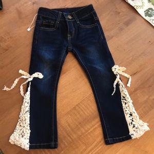 M.L. Kids 3T Girls Lace Side Jeans